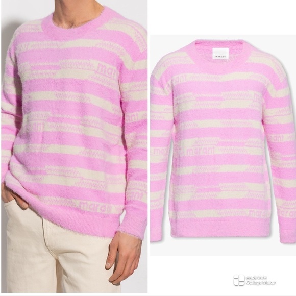 Isabel Marant Etoile Candy pink logo sweater NWT - Picture 1 of 7